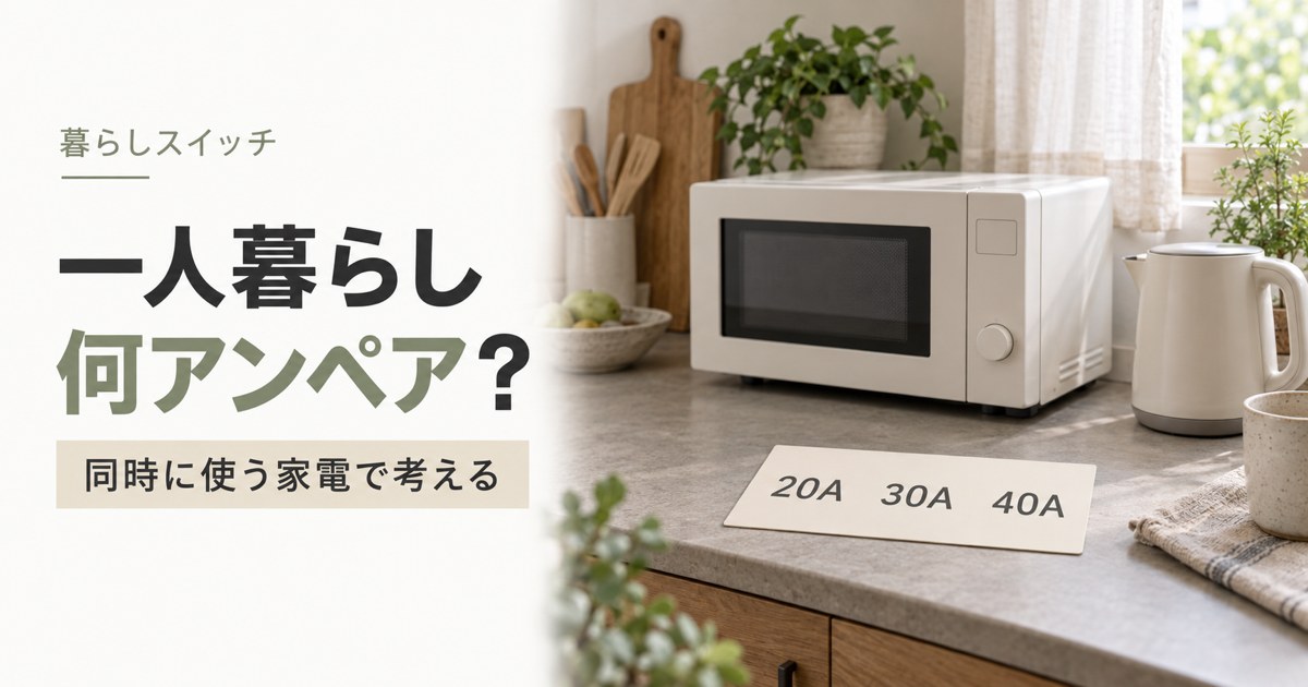 一人暮らしの契約アンペア